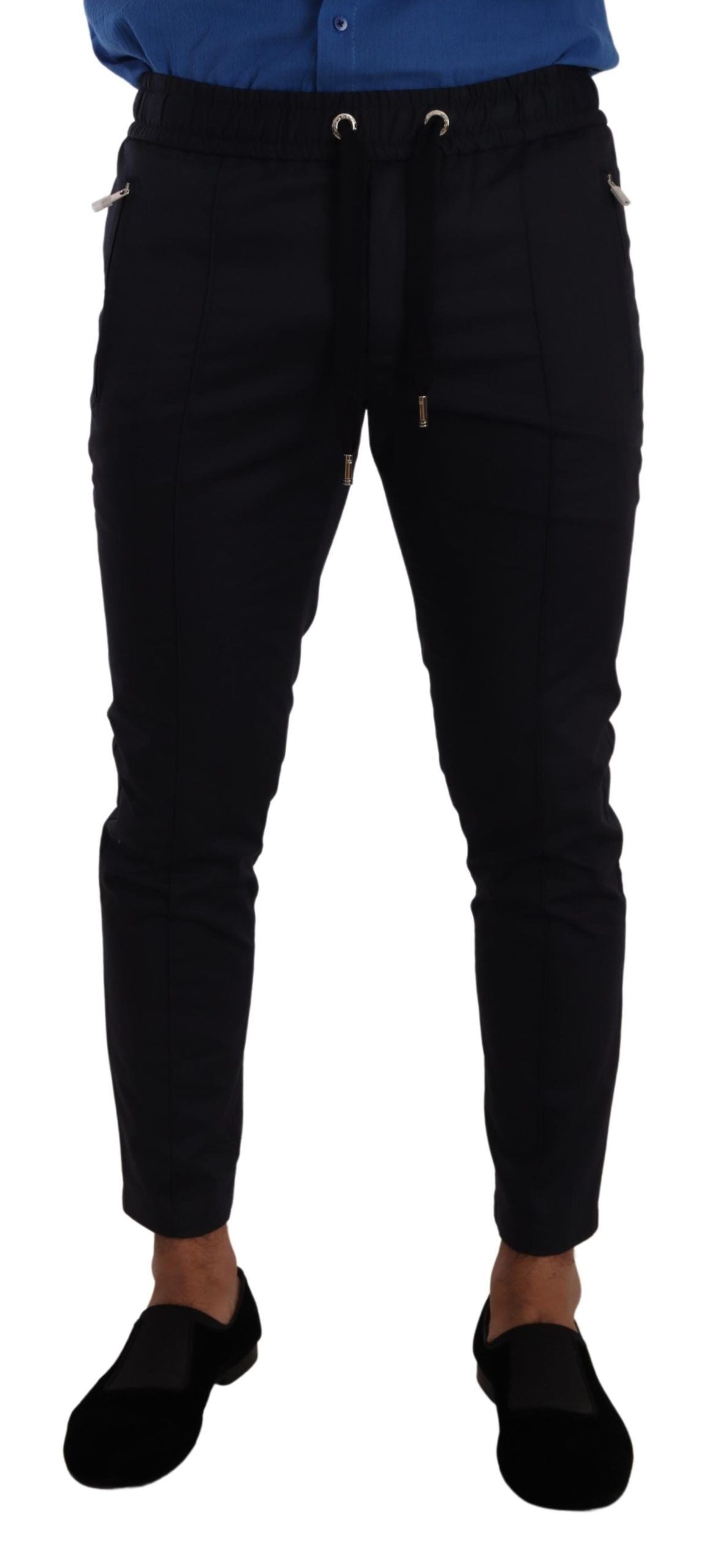 Dolce & Gabbana Blue Cotton Stretch Jogging Trouser Pants Dolce & Gabbana