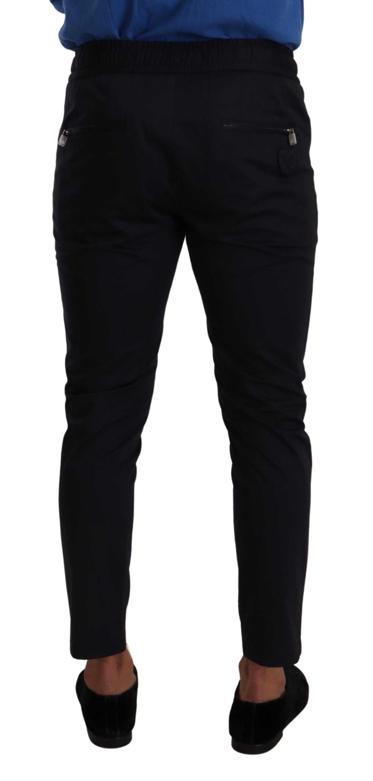 Dolce & Gabbana Blue Cotton Stretch Jogging Trouser Pants Dolce & Gabbana