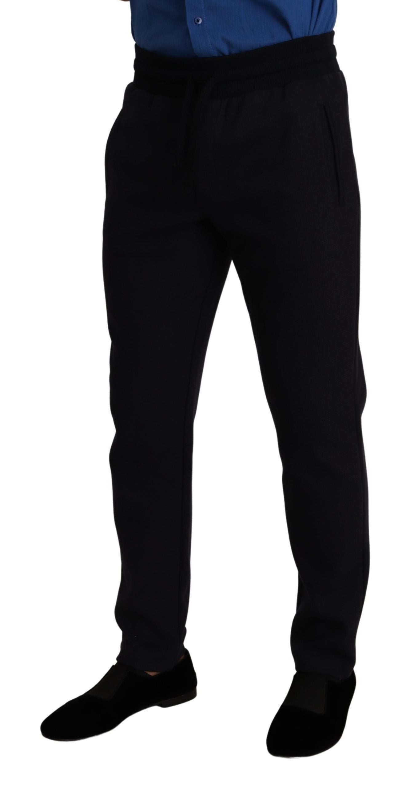 Dolce & Gabbana Blue Cotton Stretch Jogging Trouser Pants Dolce & Gabbana