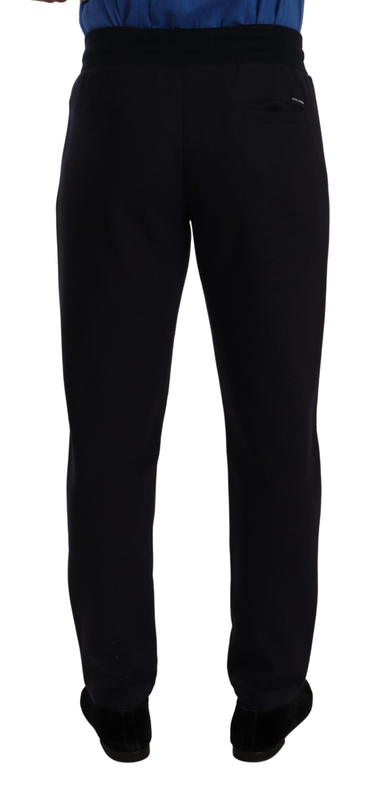 Dolce & Gabbana Blue Cotton Stretch Jogging Trouser Pants Dolce & Gabbana