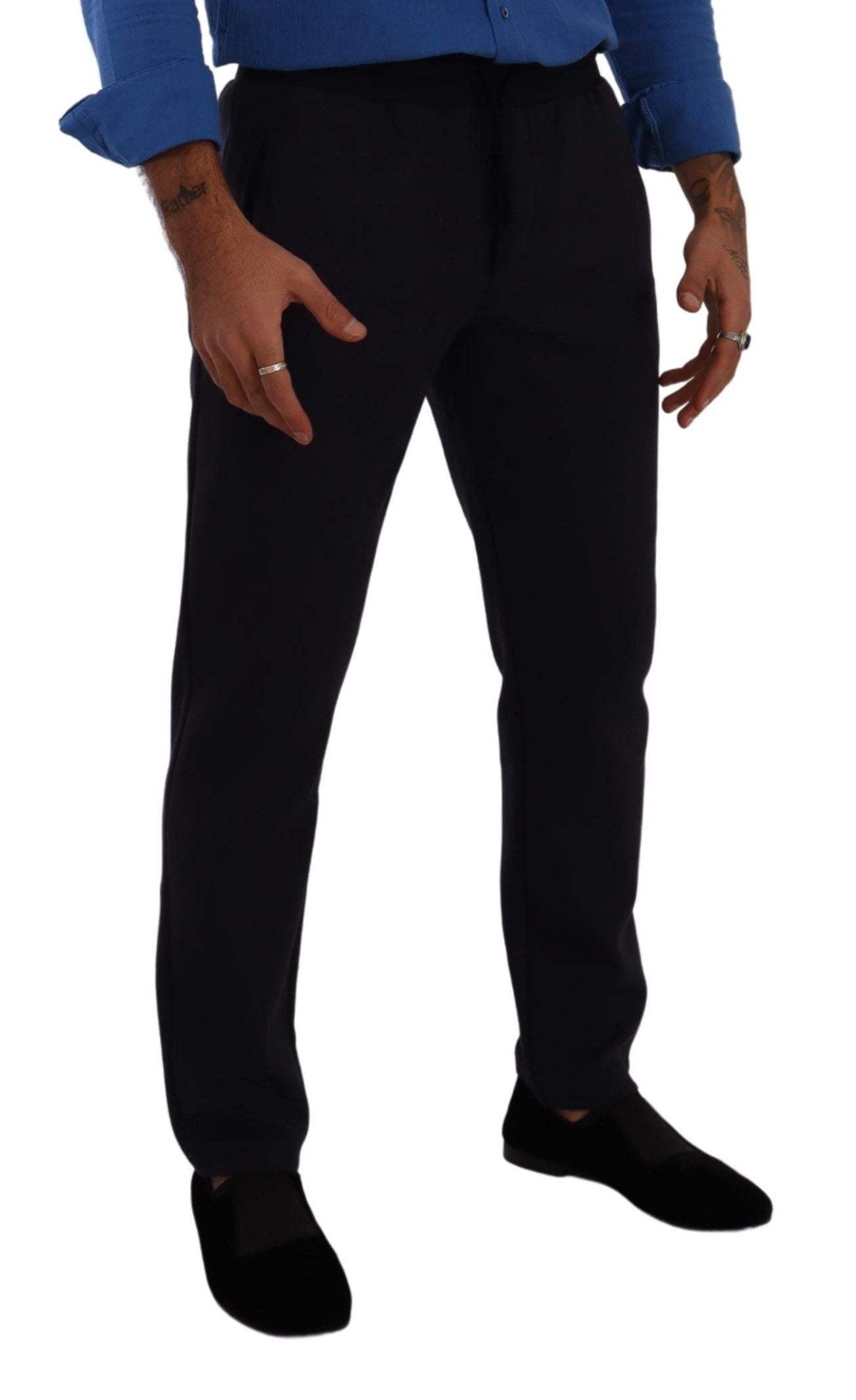 Dolce & Gabbana Blue Cotton Stretch Jogging Trouser Pants Dolce & Gabbana