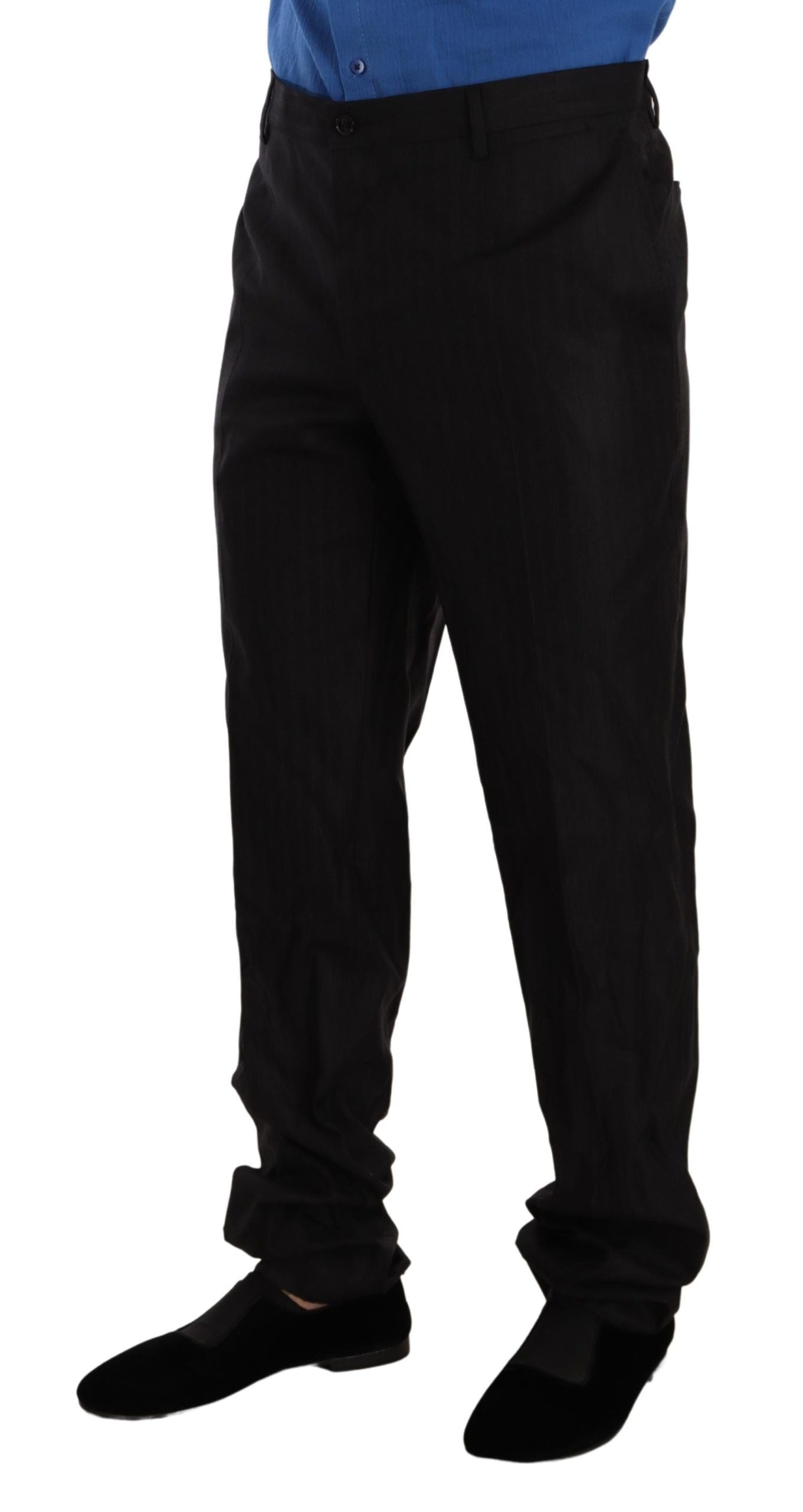 Dolce & Gabbana Gray Wool Silk Dress Trouser Dress Pants Dolce & Gabbana