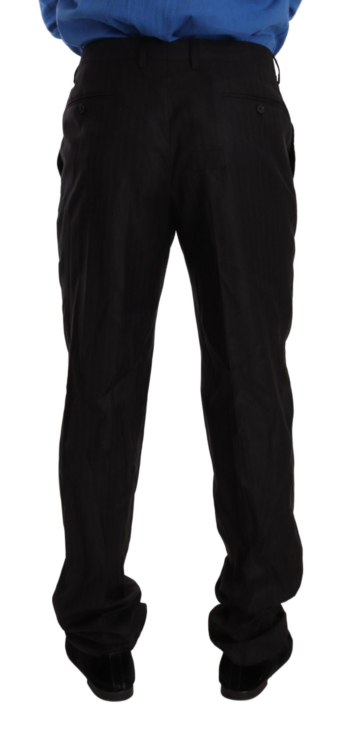 Dolce & Gabbana Gray Wool Silk Dress Trouser Dress Pants Dolce & Gabbana