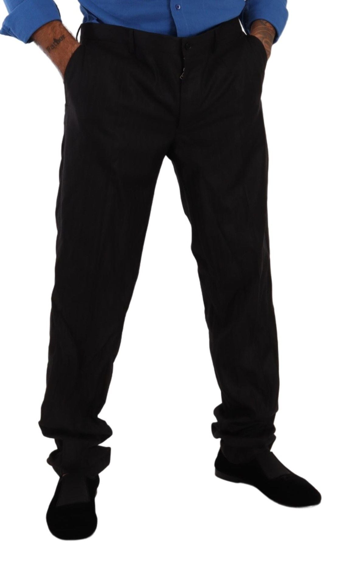 Dolce & Gabbana Gray Wool Silk Dress Trouser Dress Pants Dolce & Gabbana