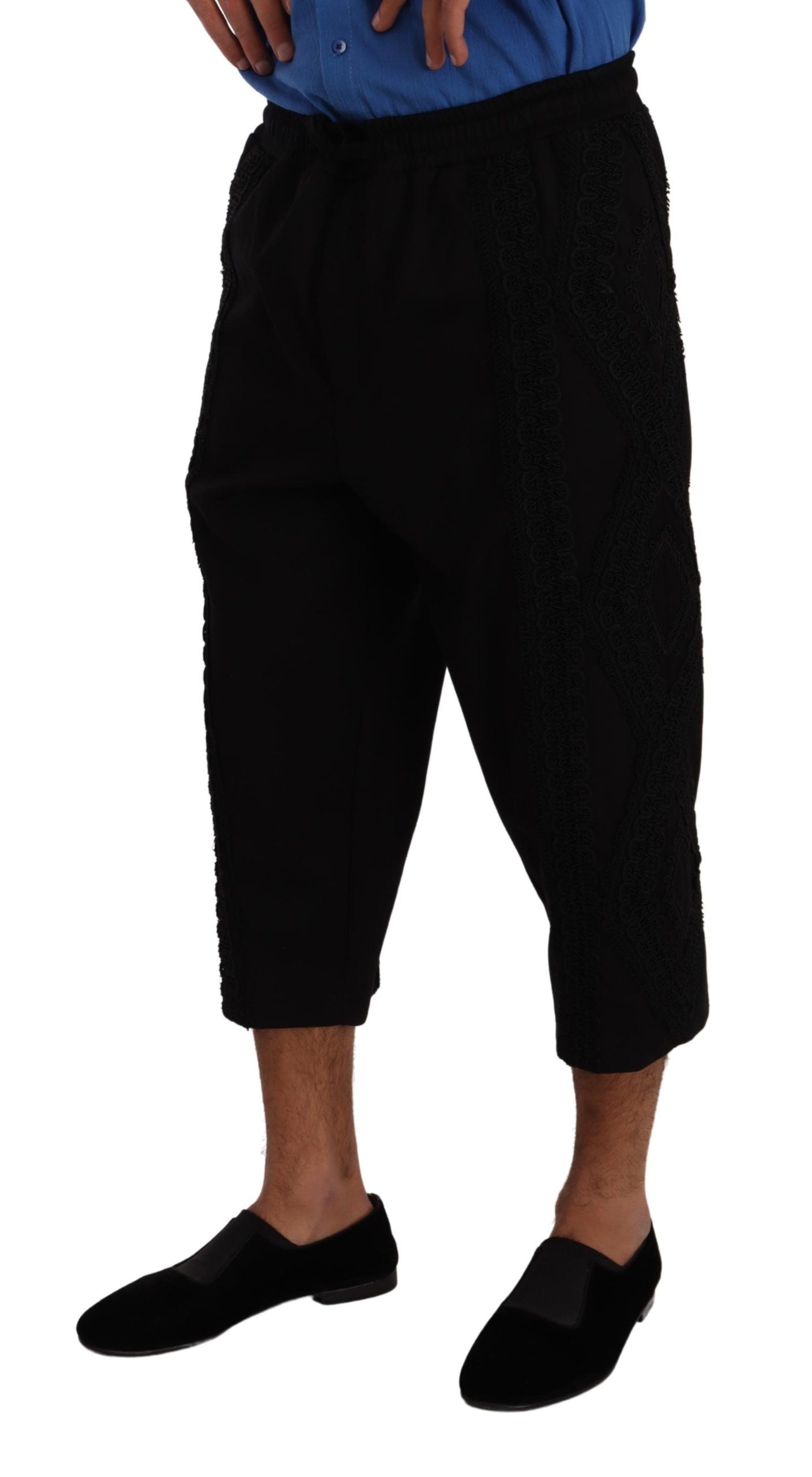 Dolce & Gabbana Black Cotton Torero Cropped Short Trouser Pants Dolce & Gabbana