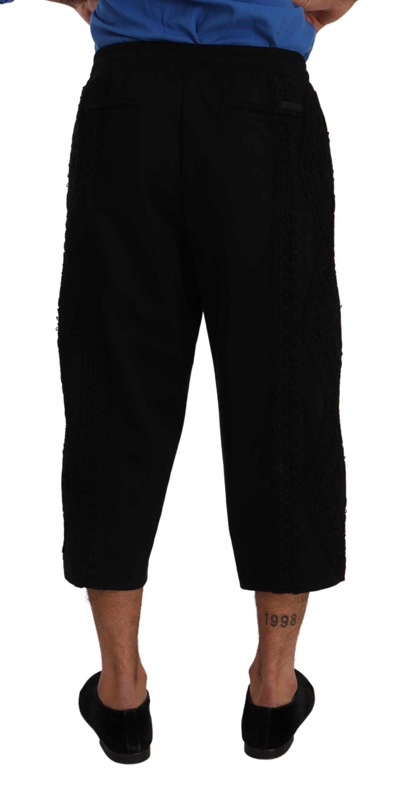Dolce & Gabbana Black Cotton Torero Cropped Short Trouser Pants Dolce & Gabbana