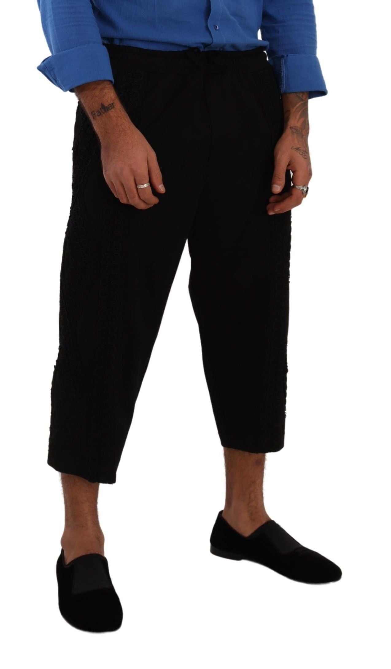 Dolce & Gabbana Black Cotton Torero Cropped Short Trouser Pants Dolce & Gabbana