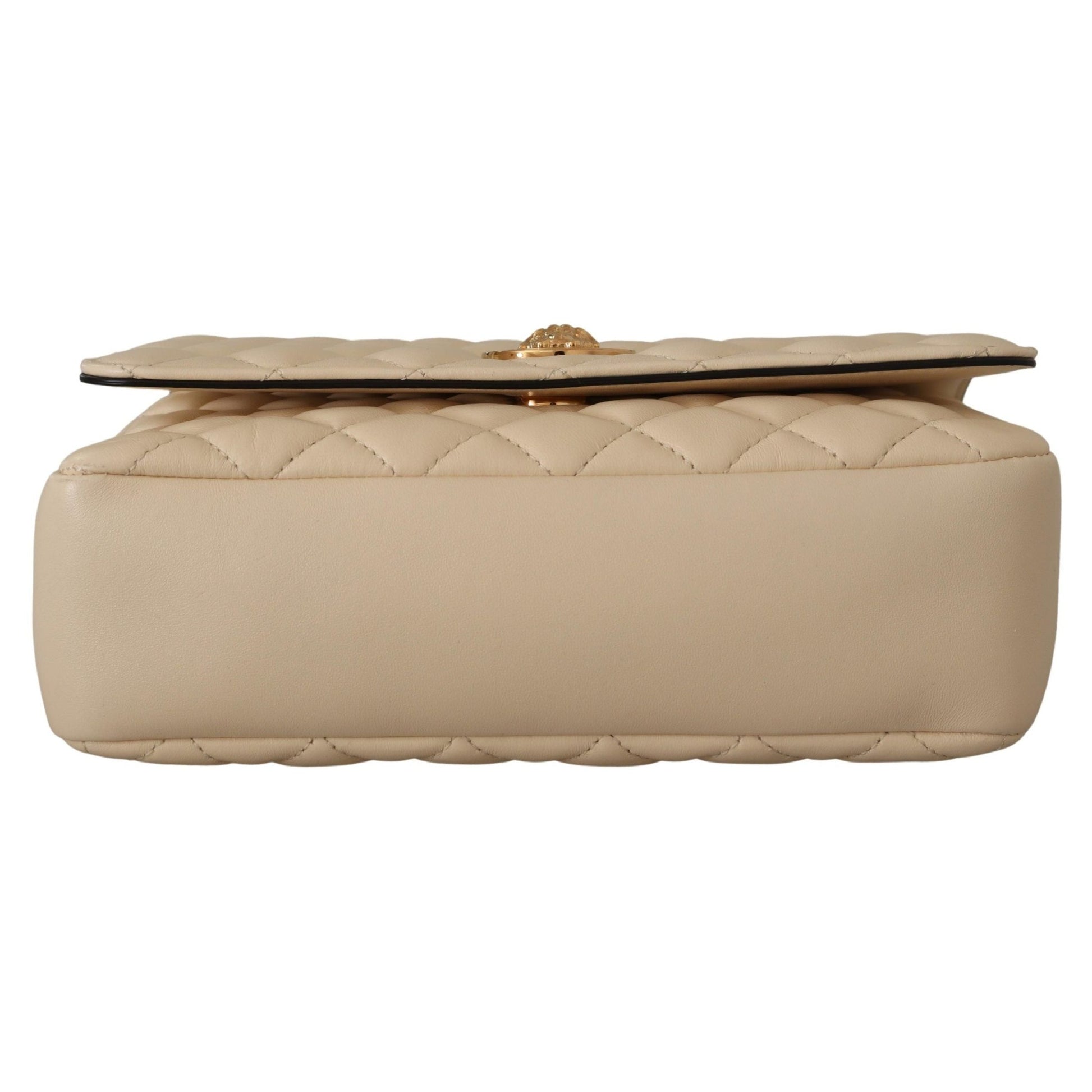 Versace Elegant White Nappa Leather Shoulder Bag Versace