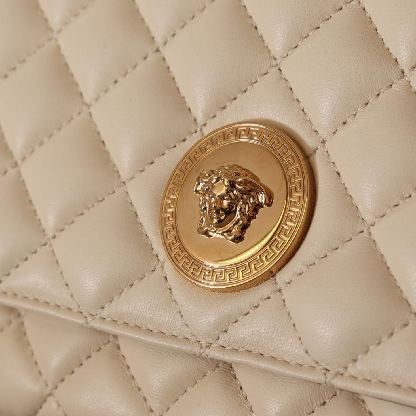 Versace Elegant White Nappa Leather Shoulder Bag Versace