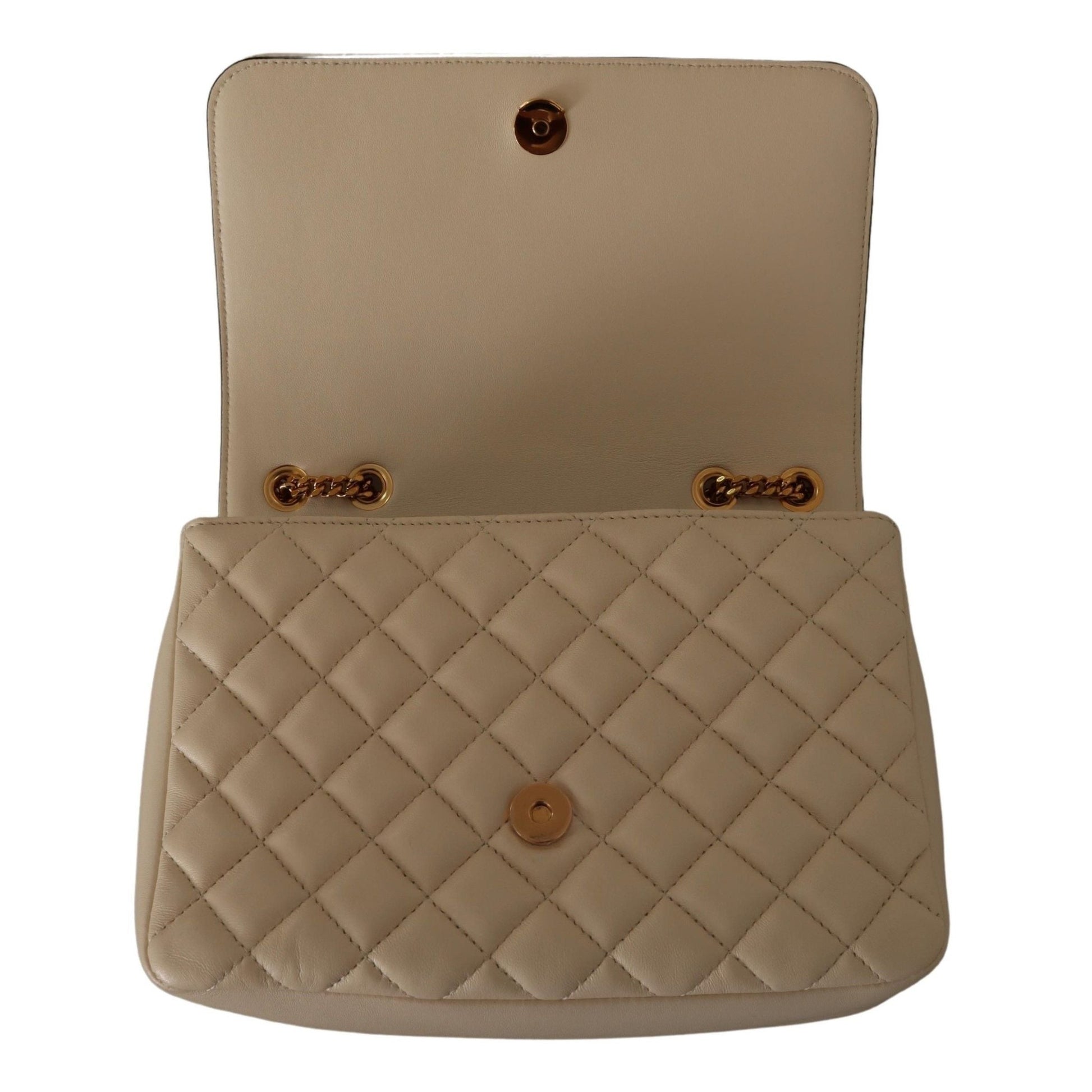 Versace Elegant White Nappa Leather Shoulder Bag Versace