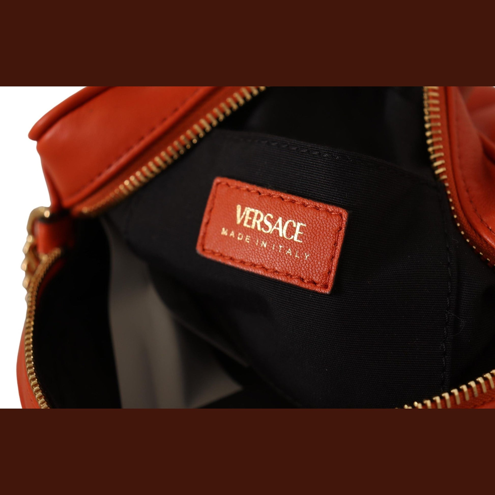 Versace Elegant Round Nappa Leather Crossbody Bag Versace