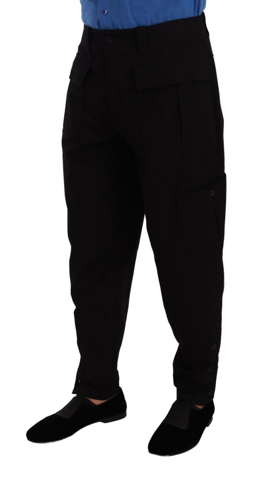 Dolce & Gabbana Black Cotton Stretch Tapered Cargo Pants Dolce & Gabbana