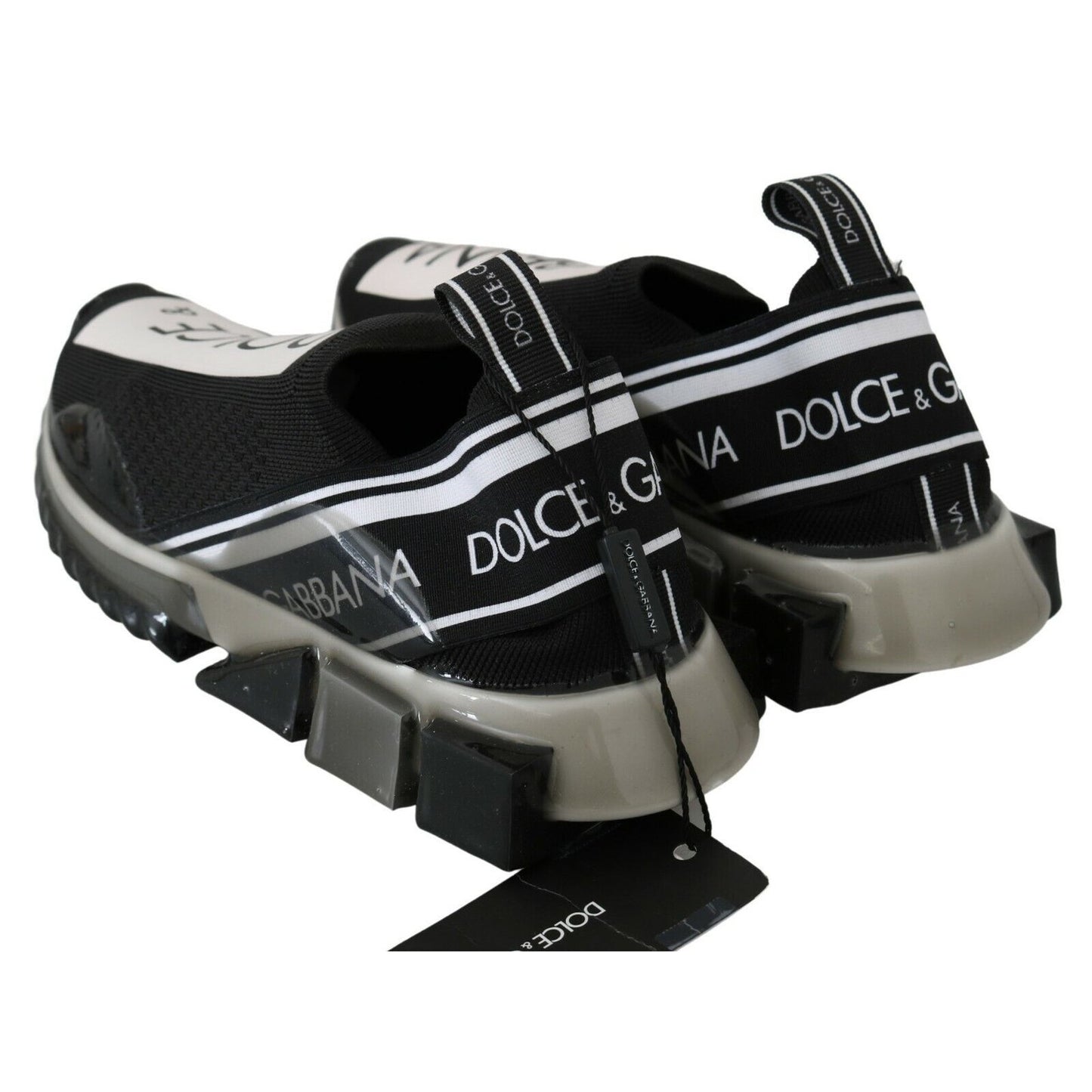 Dolce & Gabbana Black White SORRENTO Sport Stretch Sneakers