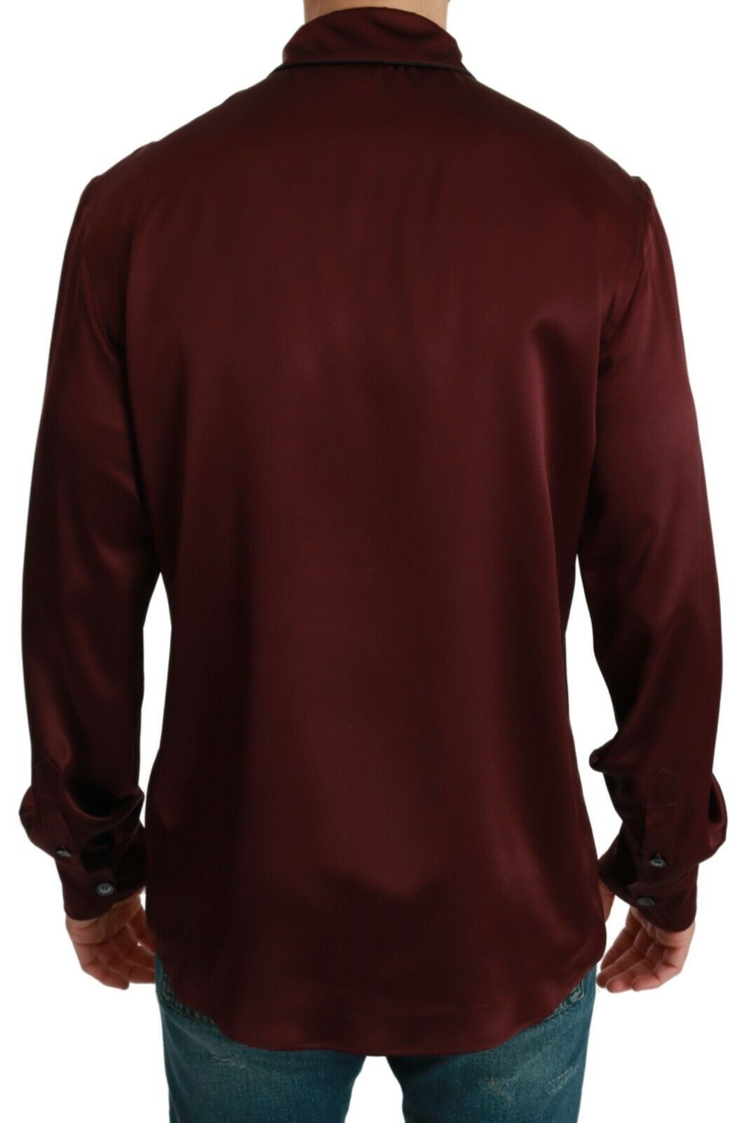 Dolce & Gabbana Bordeaux Silk Pajama Casual Shirt Dolce & Gabbana