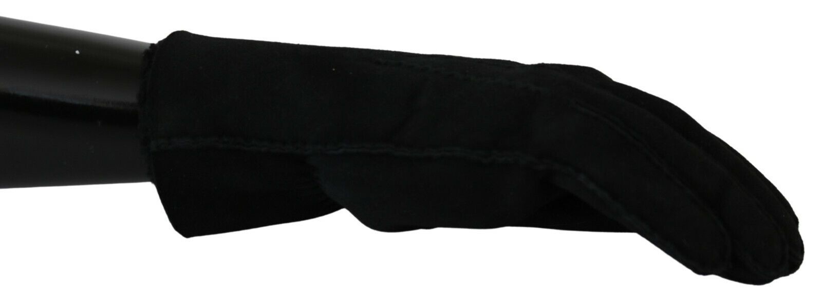 Dolce & Gabbana Black Leather Motorcycle Biker Mitten Gloves Dolce & Gabbana