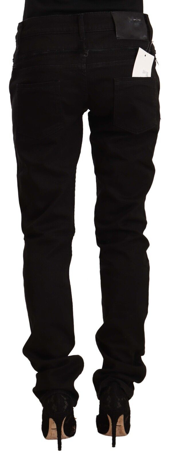 Acht Black Low Waist Cotton Stretch Denim Skinny Jeans Acht