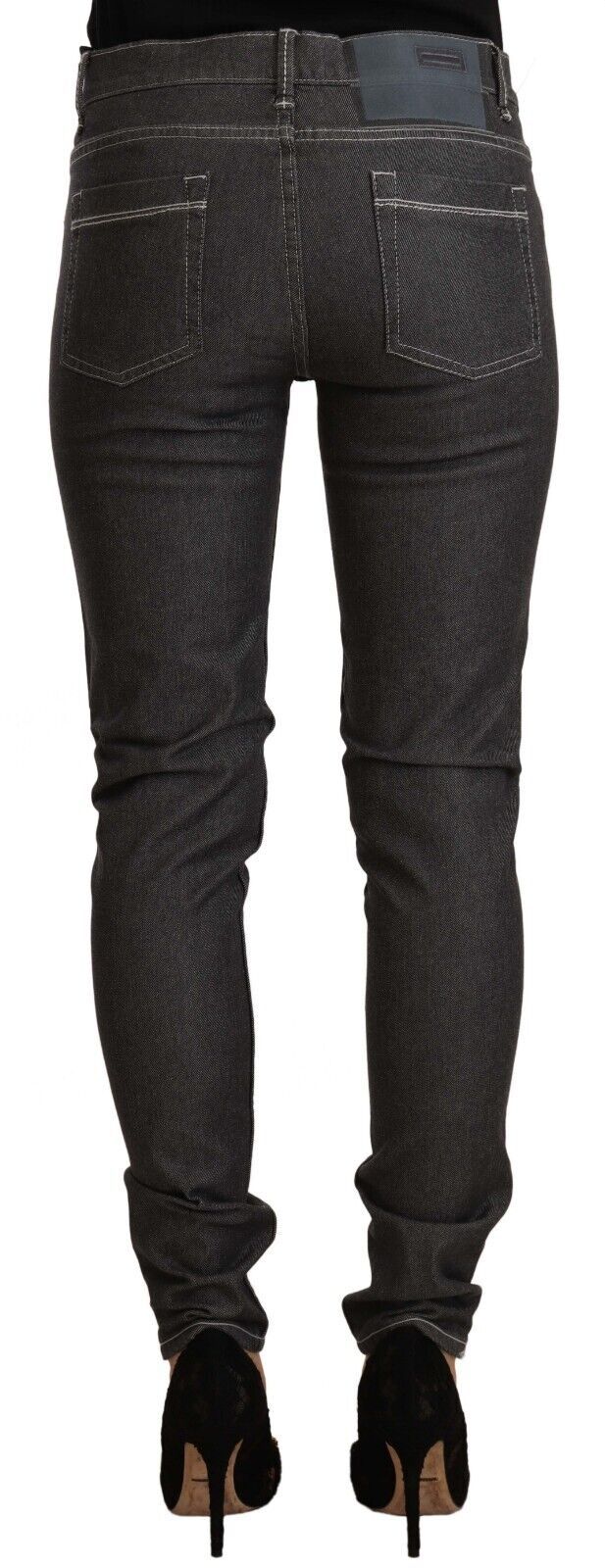 Acht Black Low Waist Skinny Denim Slim Fit Jeans Acht