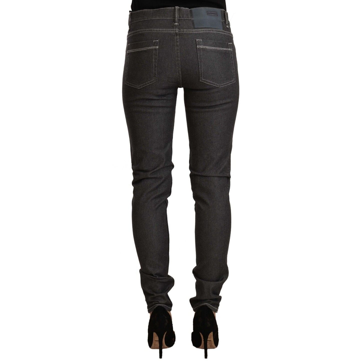 Acht Black Low Waist Skinny Denim Slim Fit Jeans Acht