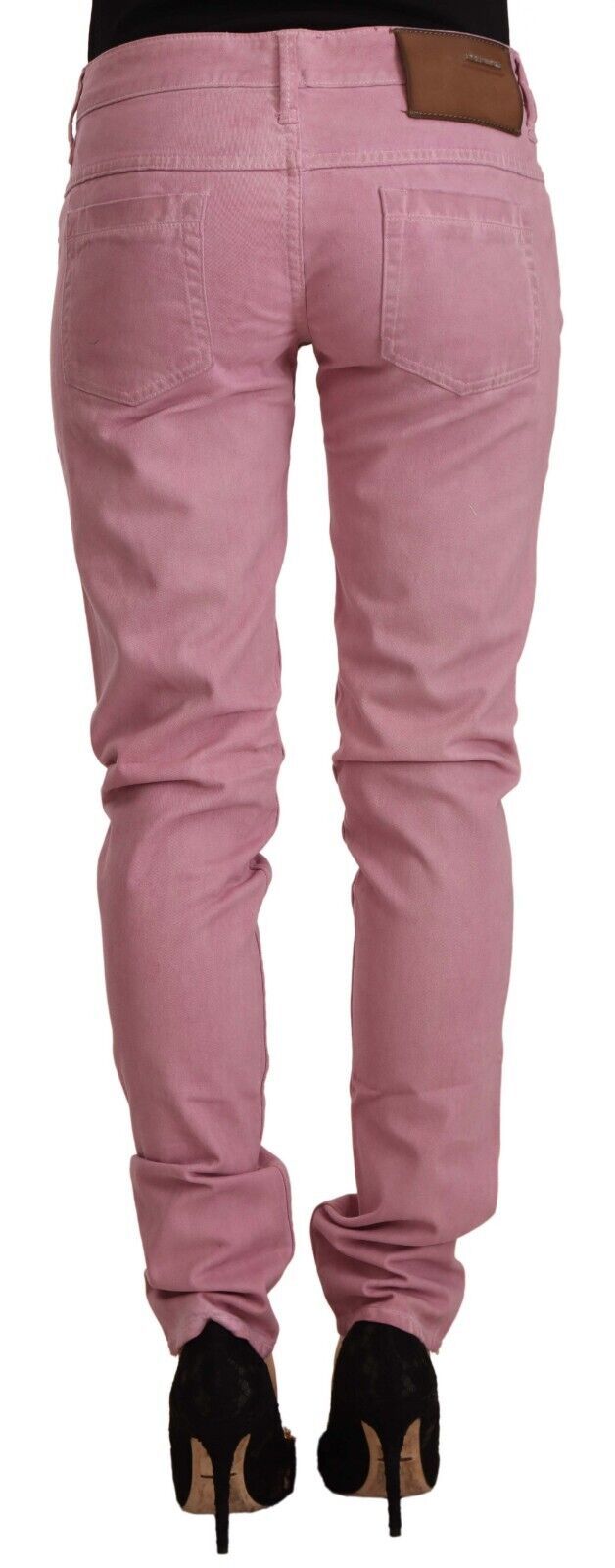 Acht Pink Cotton Slim Fit Women Denim Skinny Jeans Acht