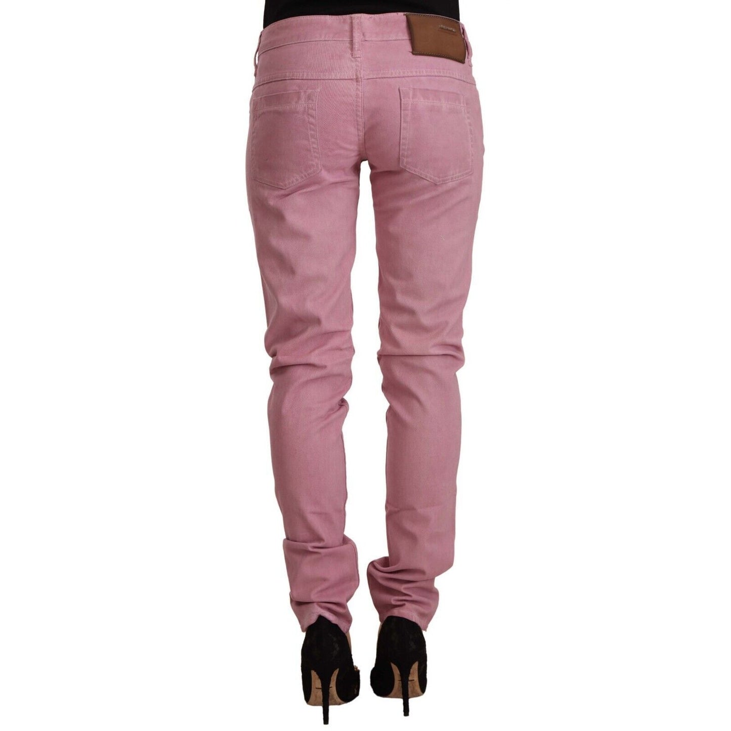 Acht Pink Cotton Slim Fit Women Denim Skinny Jeans Acht