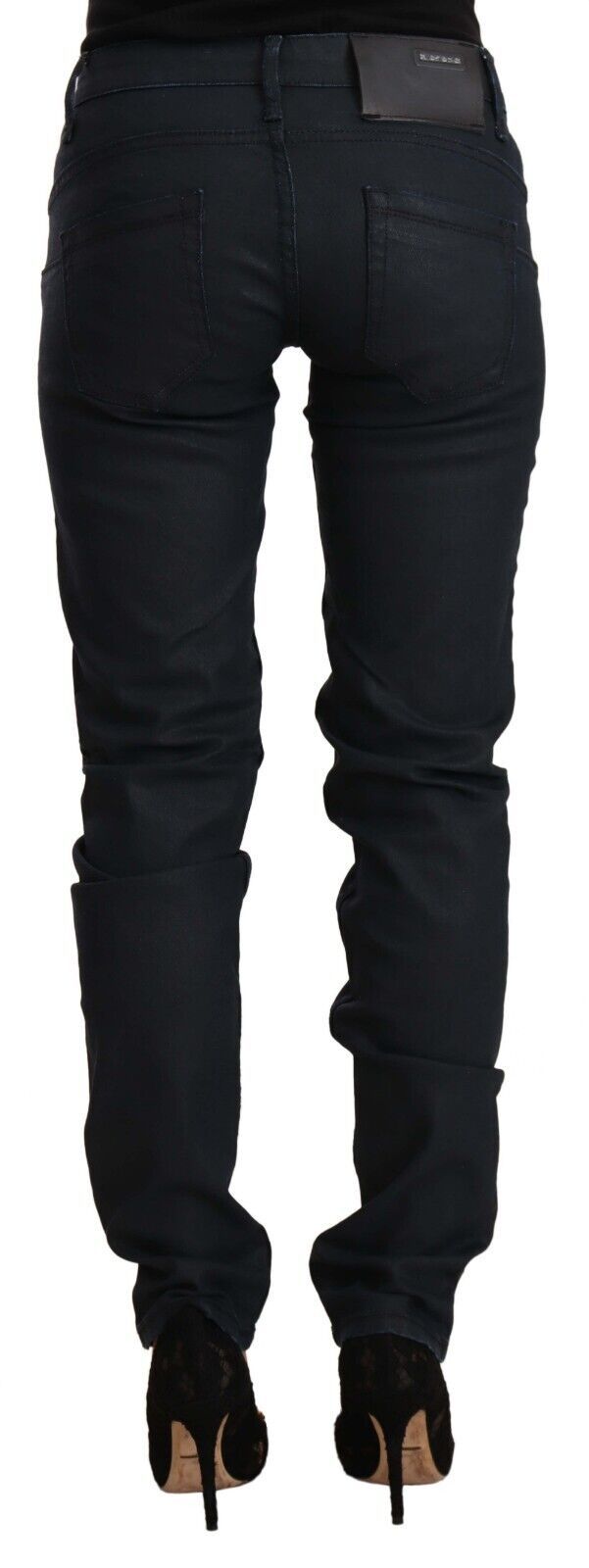Acht Black Cotton Low Waist Slim Fit Denim Jeans Acht