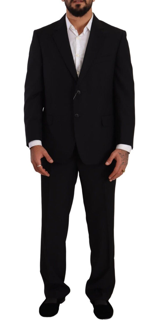 Domenico Tagliente Black Polyester Single Breasted Formal Suit Domenico Tagliente
