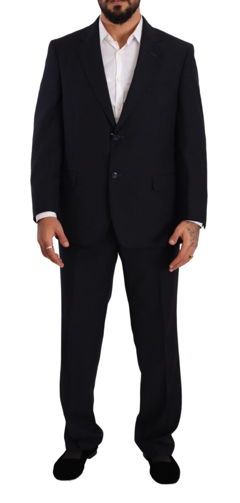 Domenico Tagliente Blue Polyester Single Breasted Formal Suit Domenico Tagliente