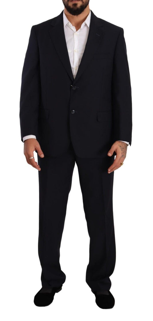 Domenico Tagliente Blue Polyester Single Breasted Formal Suit Domenico Tagliente