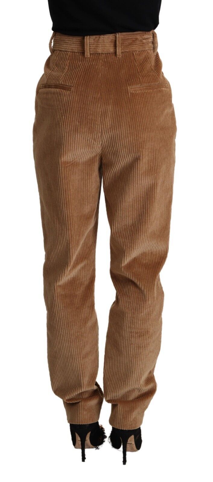 Dolce & Gabbana Brown Cotton Corduroy High Waist Skinny Pants Dolce & Gabbana