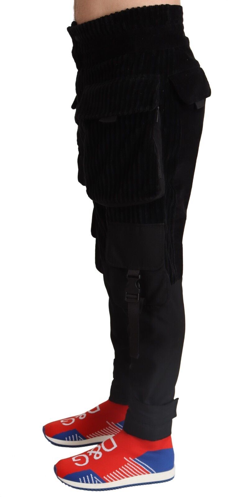 Dolce & Gabbana Black Cotton Skinny Corduroy Cargo Pants Dolce & Gabbana