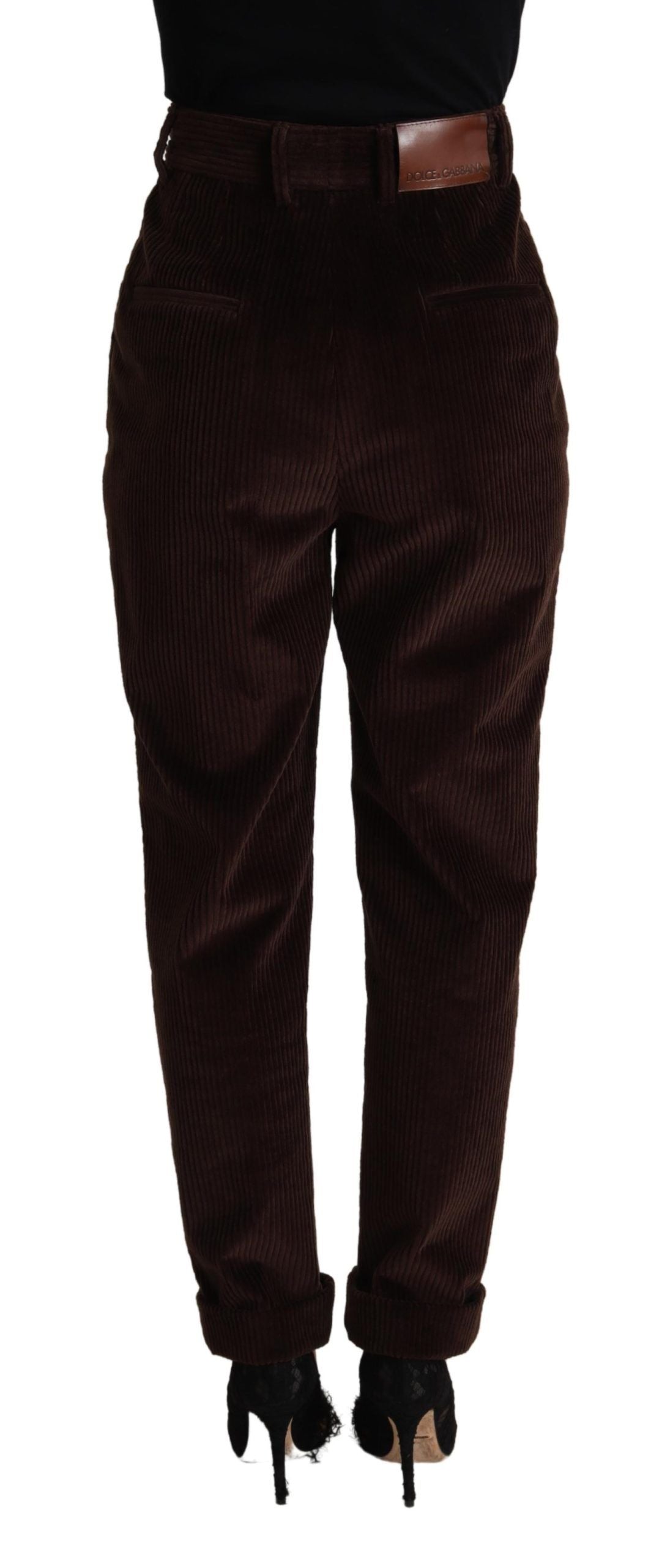 Dolce & Gabbana Bordeaux Corduroy Cotton Trouser Tapered Pants Dolce & Gabbana