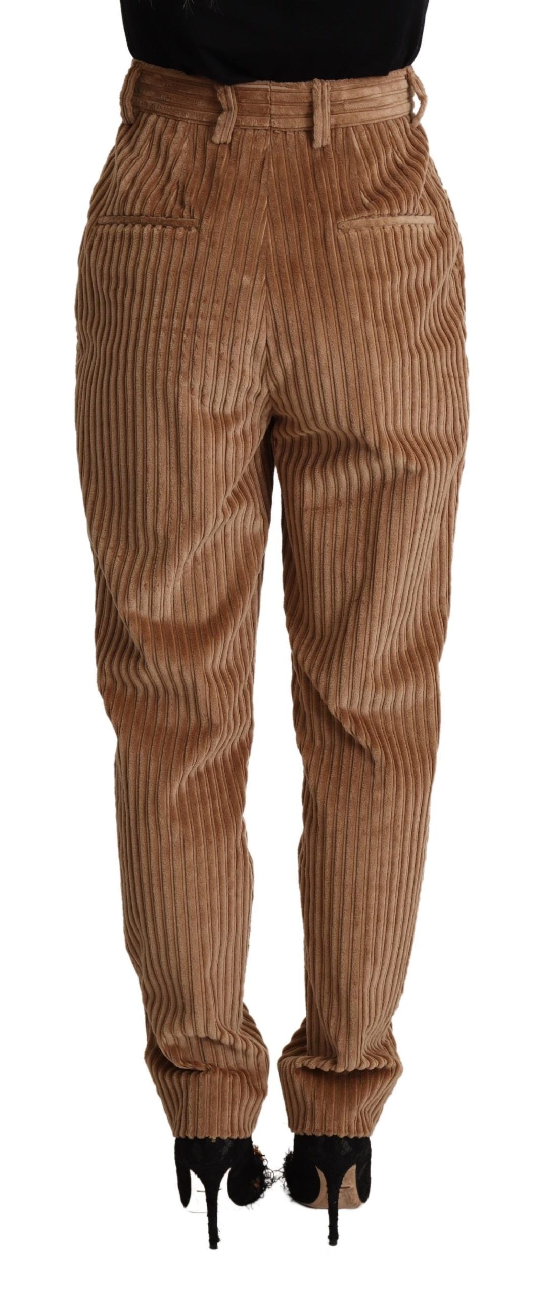 Dolce & Gabbana Brown Corduroy Cotton Trouser Tapered Pants Dolce & Gabbana