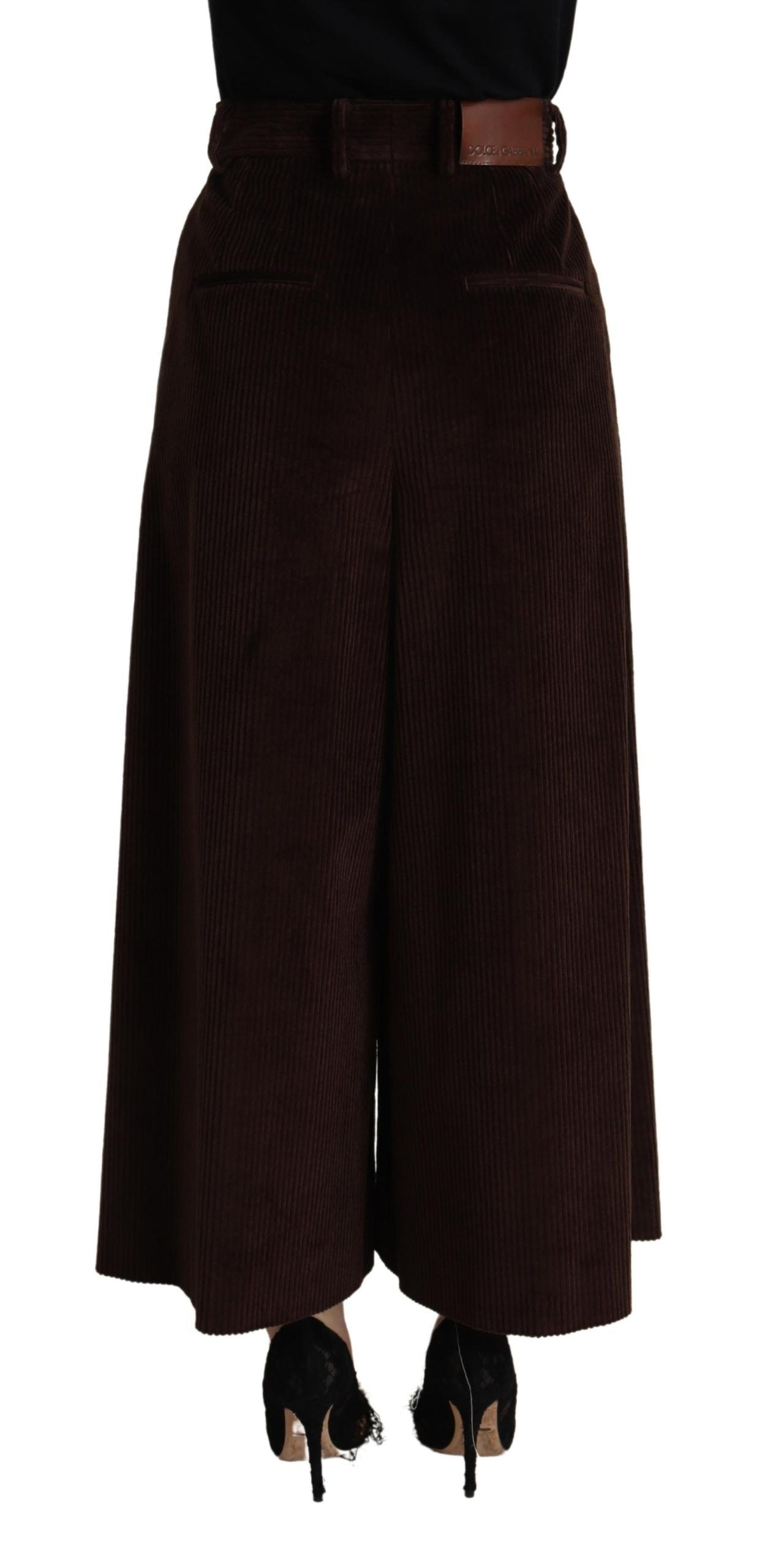 Dolce & Gabbana Bordeaux Corduroy Cotton Trouser Wide Leg Pants Dolce & Gabbana