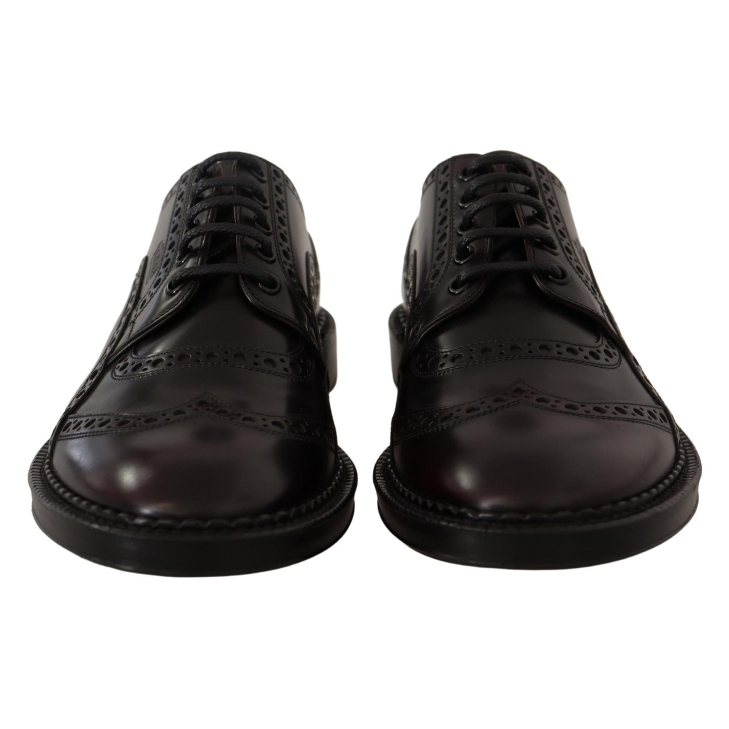 Dolce & Gabbana Purple Leather Oxford Wingtip Formal Shoes