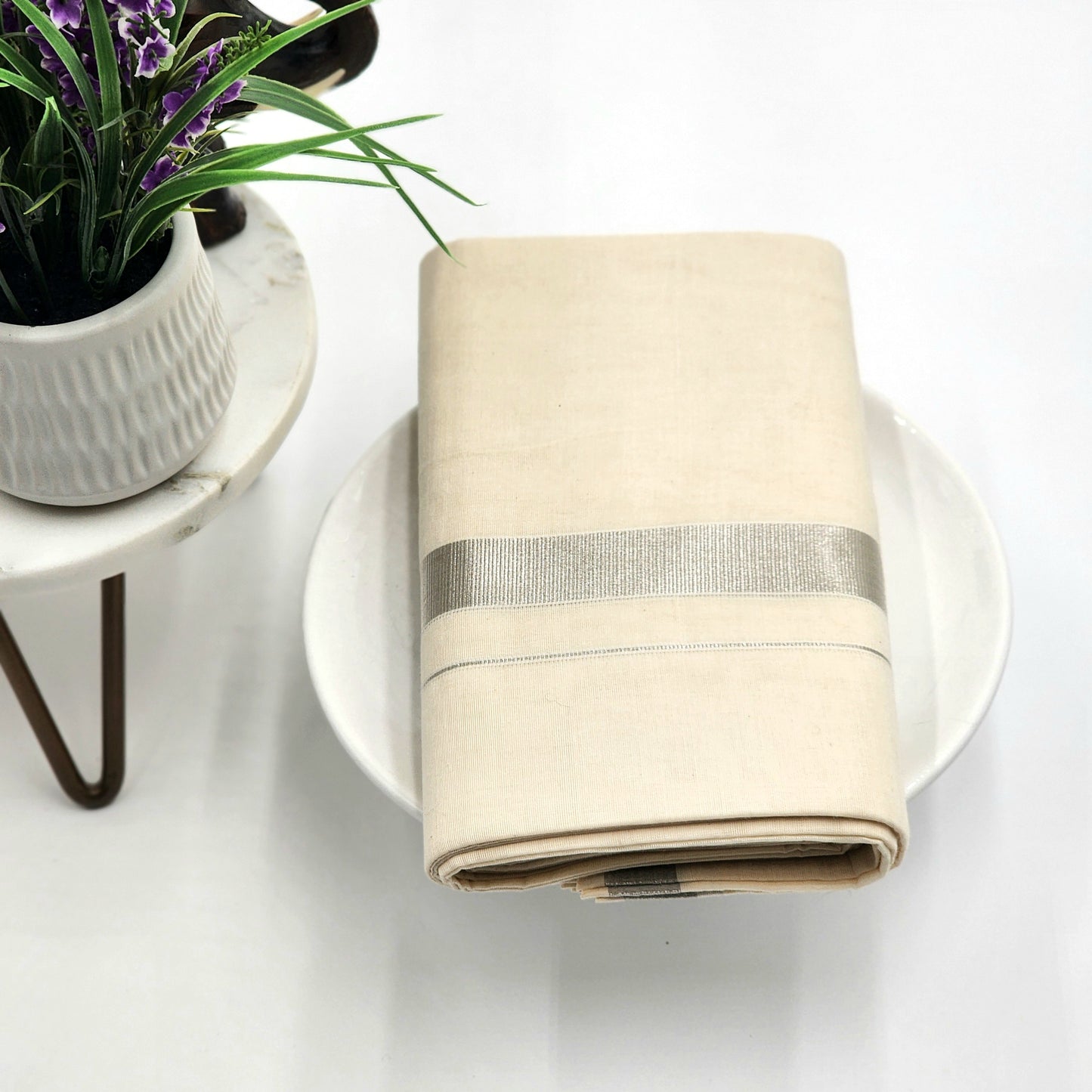 Dhoti with Silver lining - Eljoys Fashion