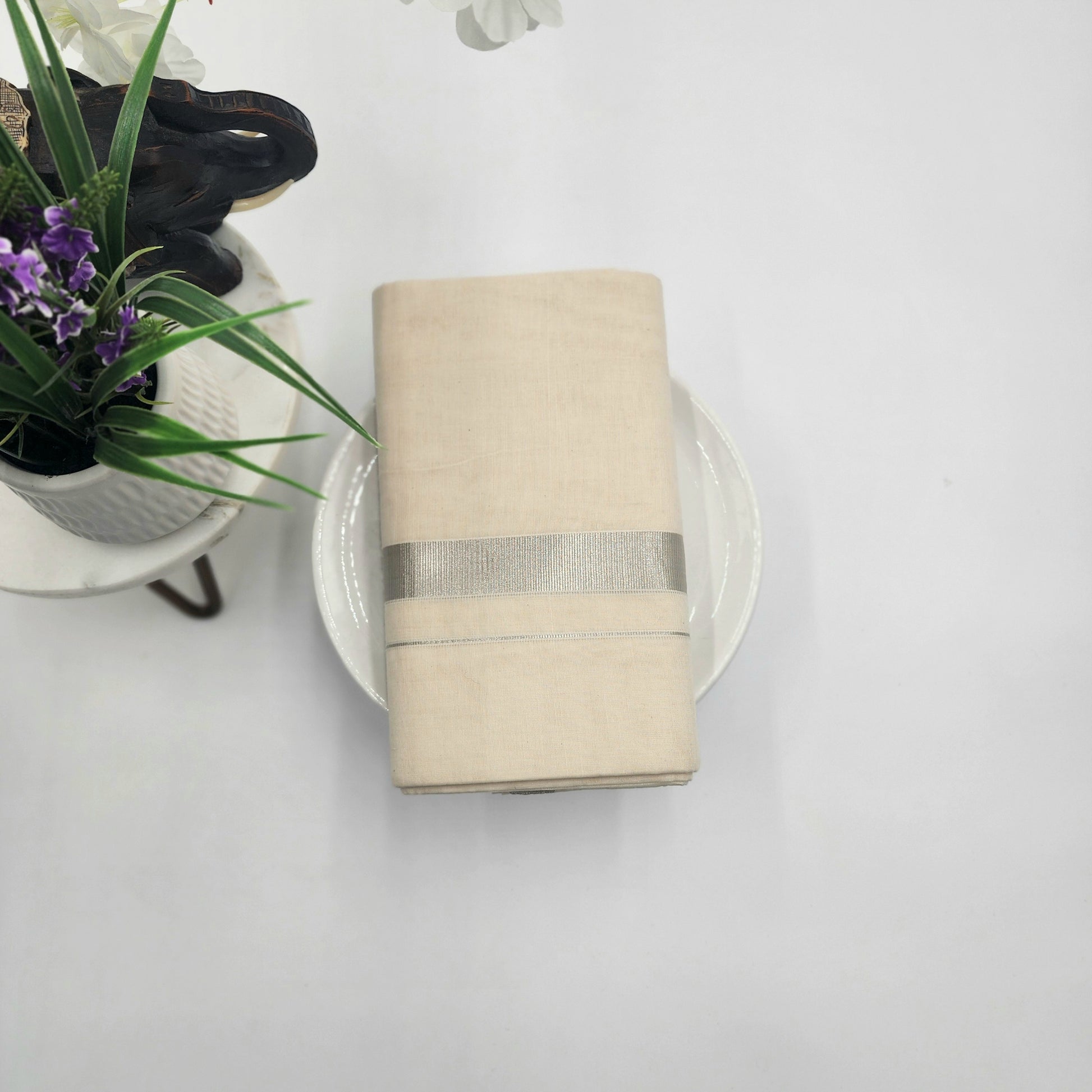 Dhoti with Silver lining - Eljoys Fashion