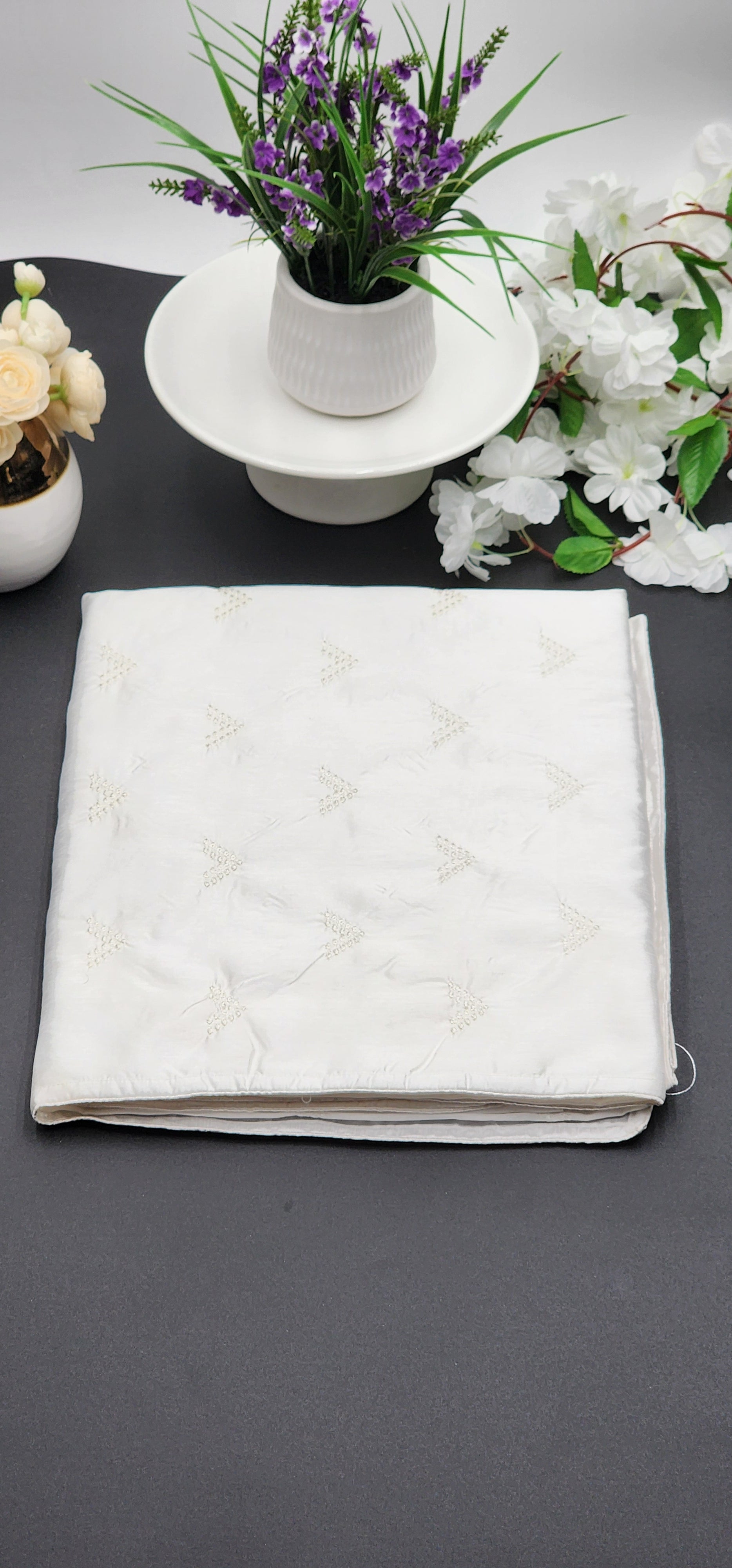 Soft Satin Silk Saree with Embroidery work Eljoys Fashion