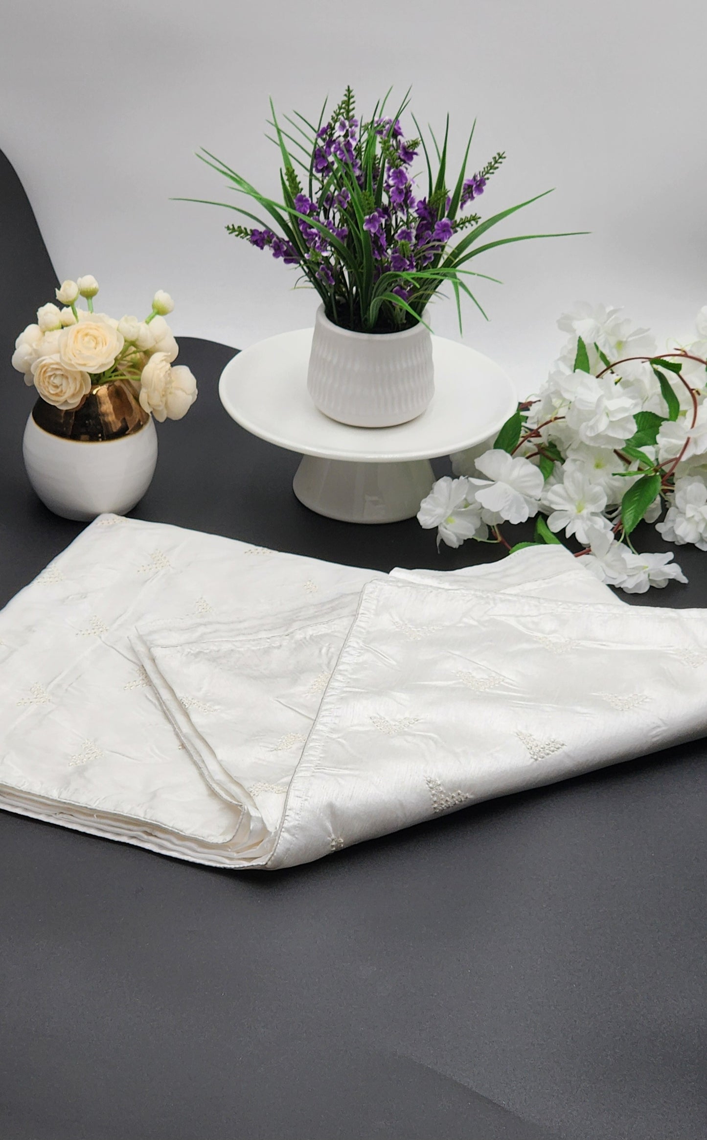 Soft Satin Silk Saree with Embroidery work Eljoys Fashion