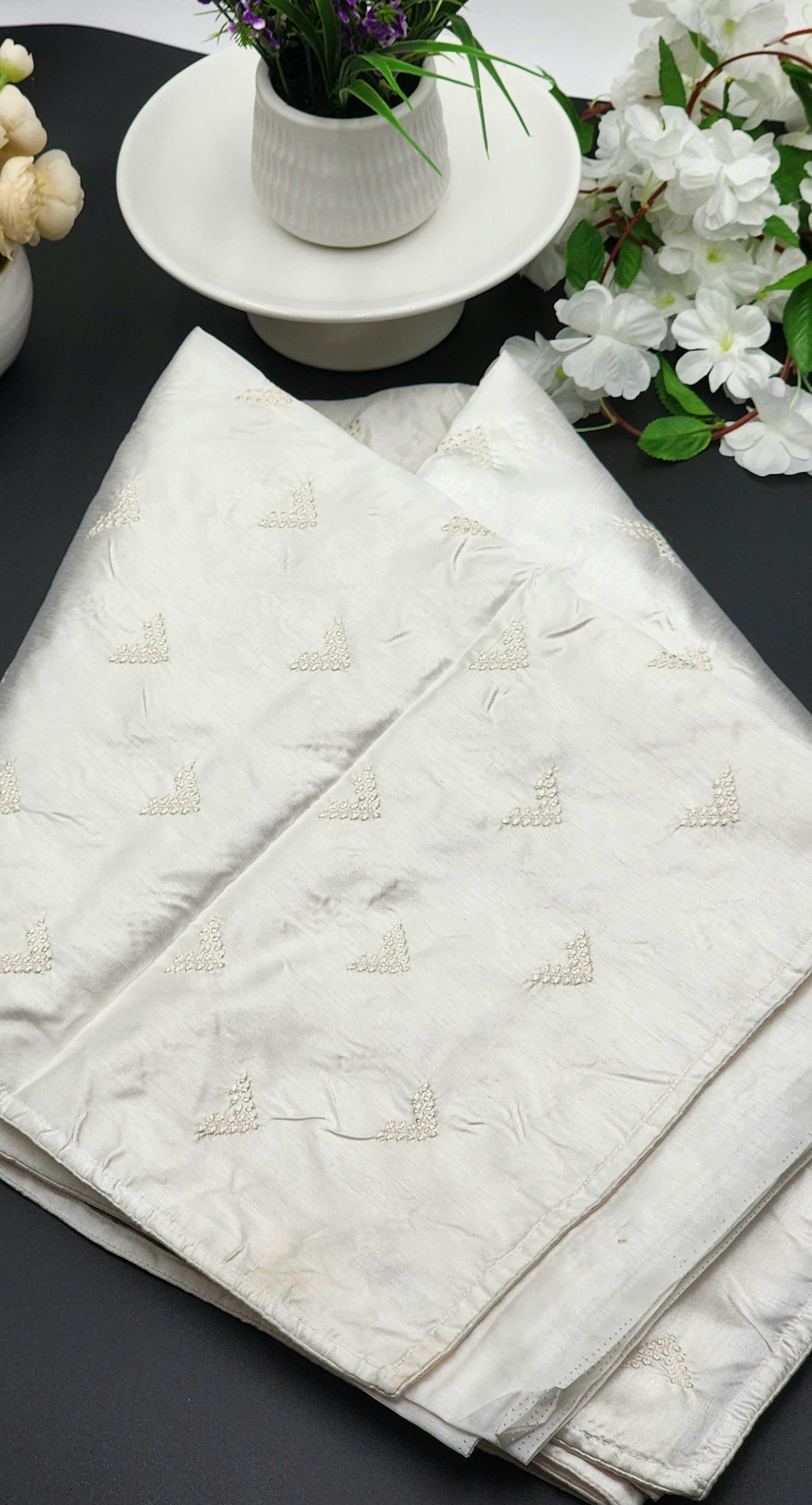 Soft Satin Silk Saree with Embroidery work Eljoys Fashion