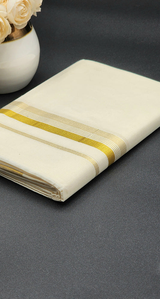 Dhoti Traditional Kerala style with Golden Borders