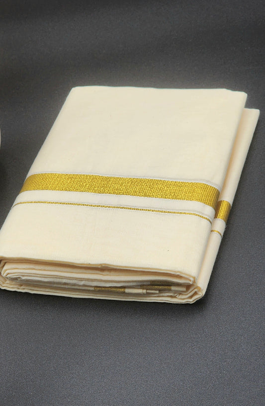 Dhoti Traditional Kerala style with Gold border