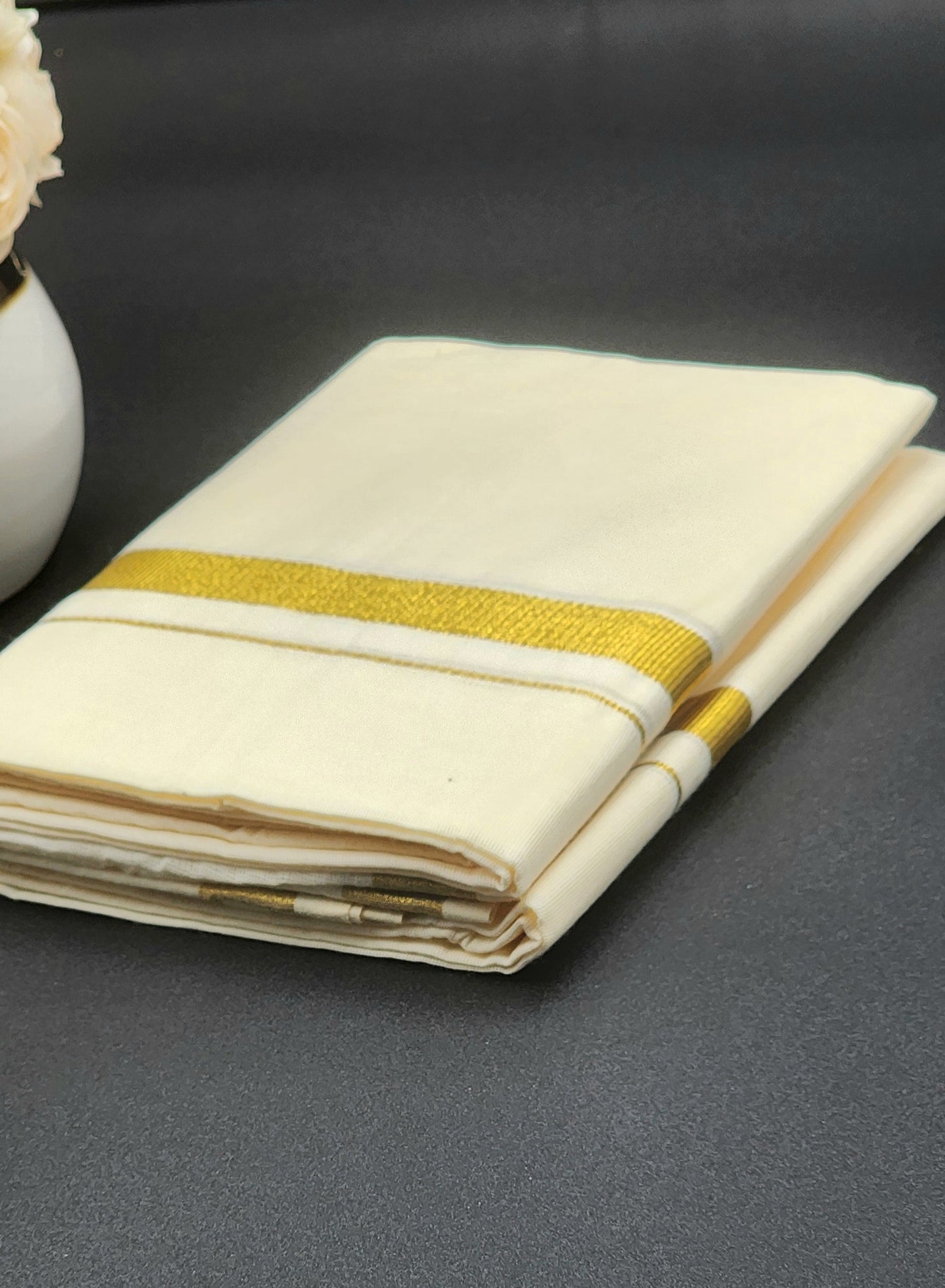 Dhoti Traditional Kerala style with Gold border