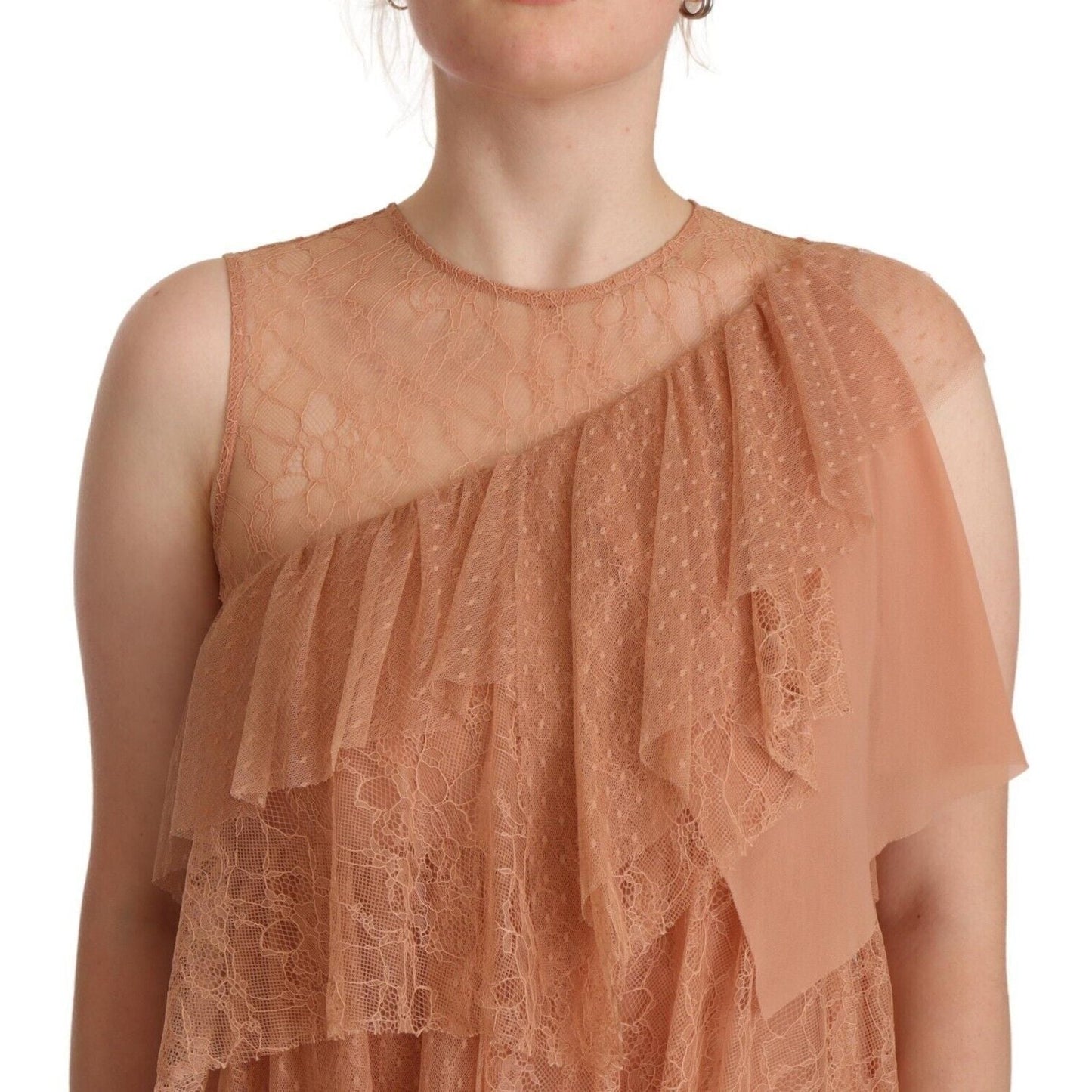 Liu Jo Pink Lace Sleeveless Mini Shift Layered Dress