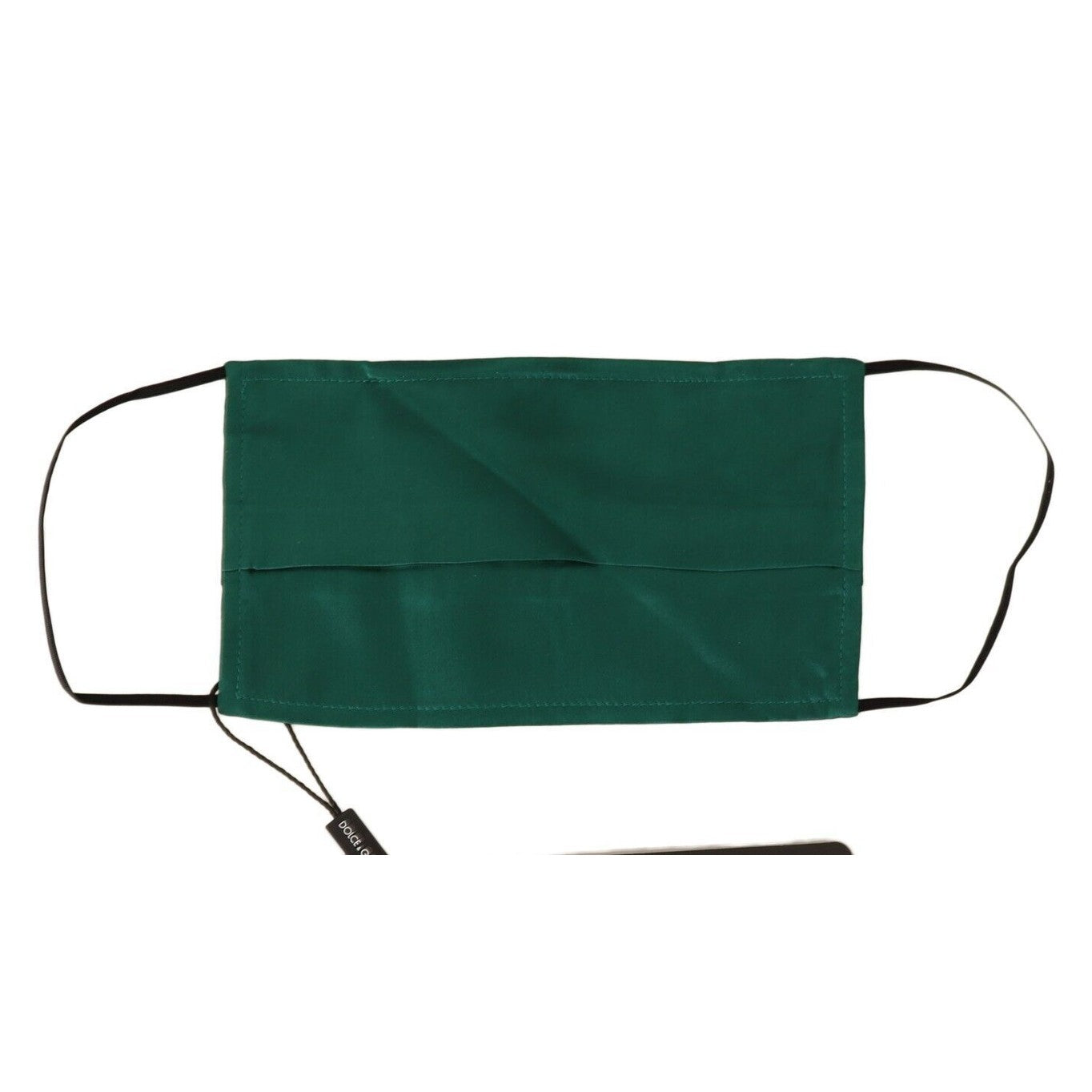 Dolce & Gabbana Green Silk Pleated Elastic Ear Strap Face Mask