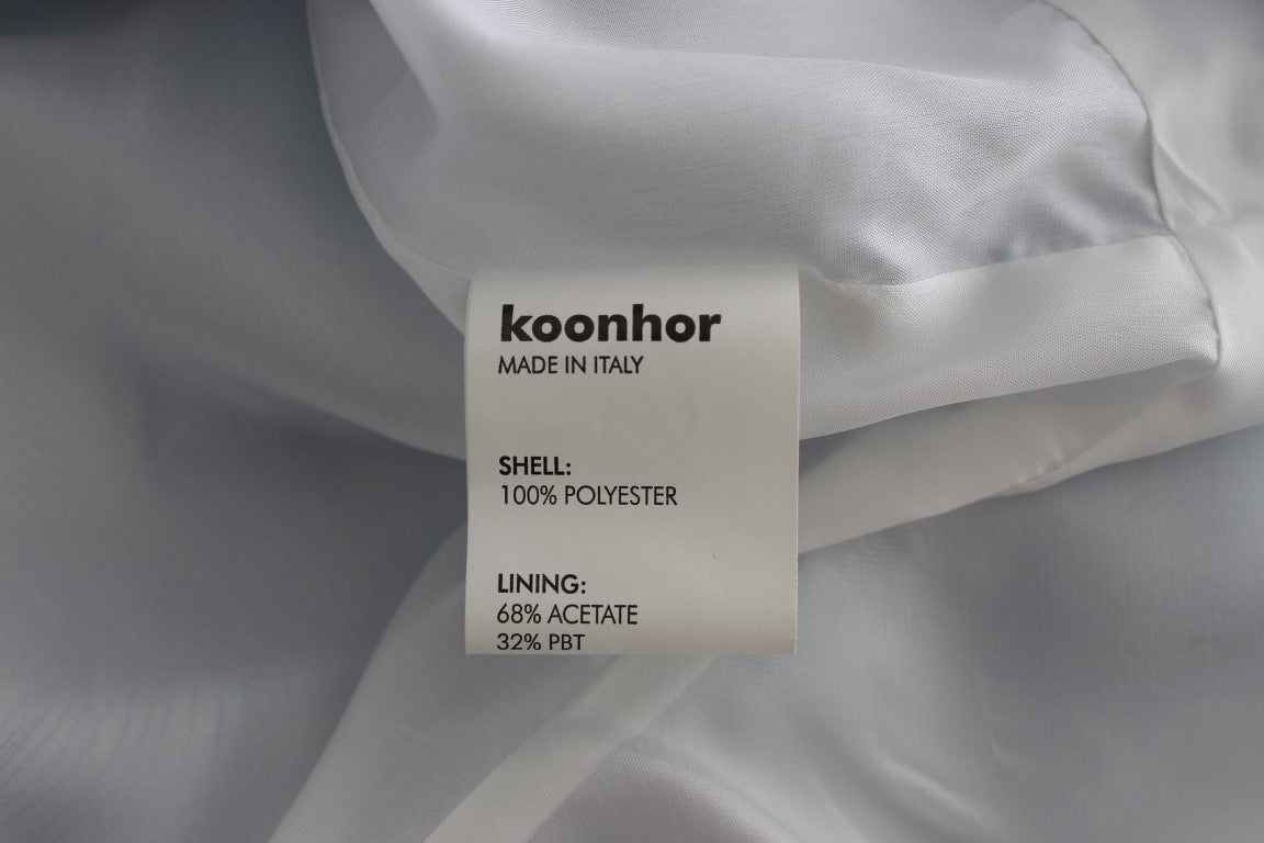 Koonhor Blue Peplum Fresco-Print Straight Pencil Skirt Koonhor
