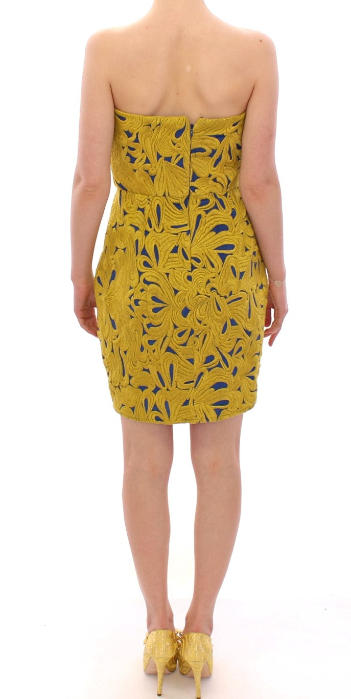 Sachin & Babi Blue Yellow Strapless Bubble Mini Shift Dress Sachin & Babi