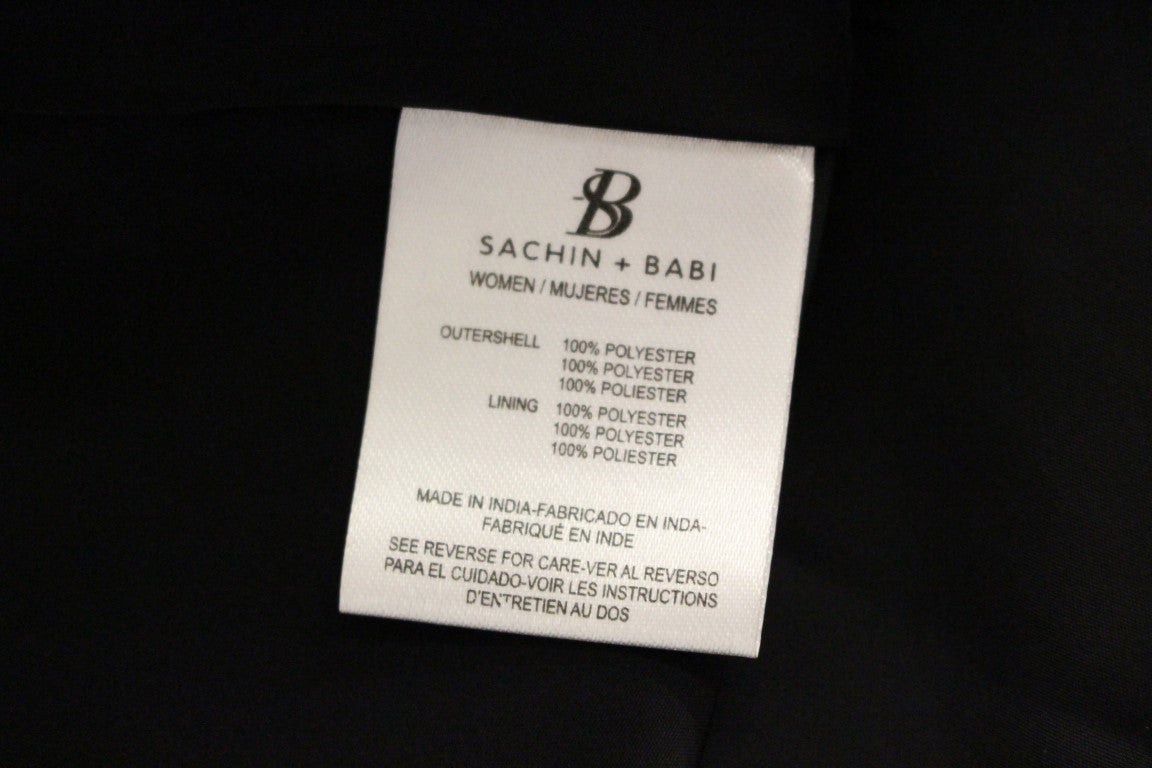 Sachin & Babi Black Silk Floral Pattern Shift Coctail Dress Sachin & Babi