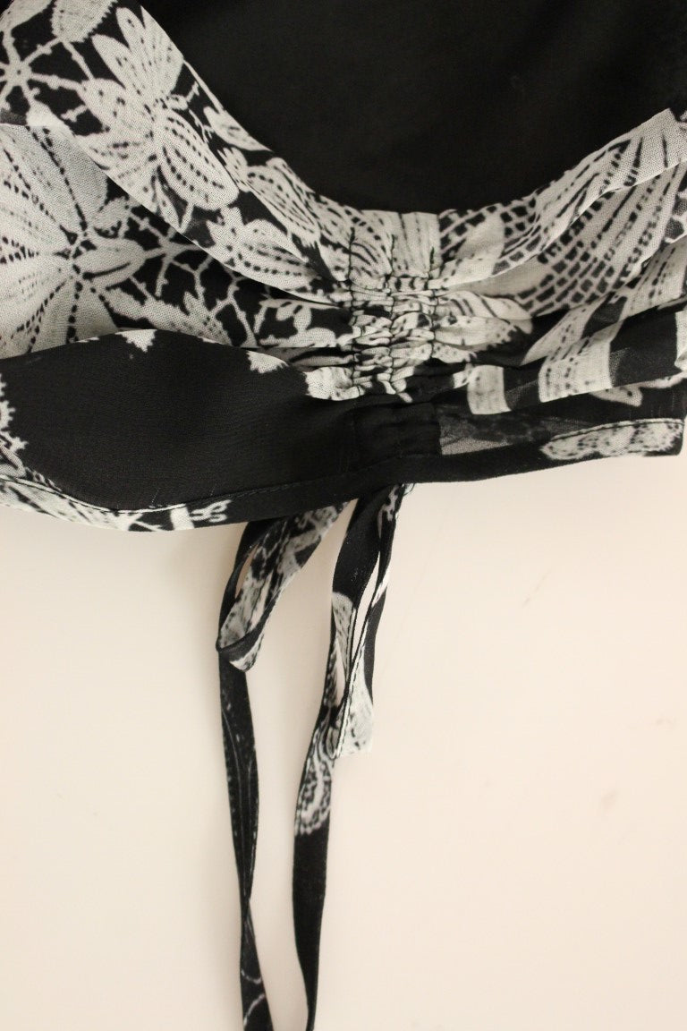 Sachin & Babi Black Silk Floral Pattern Shift Coctail Dress Sachin & Babi