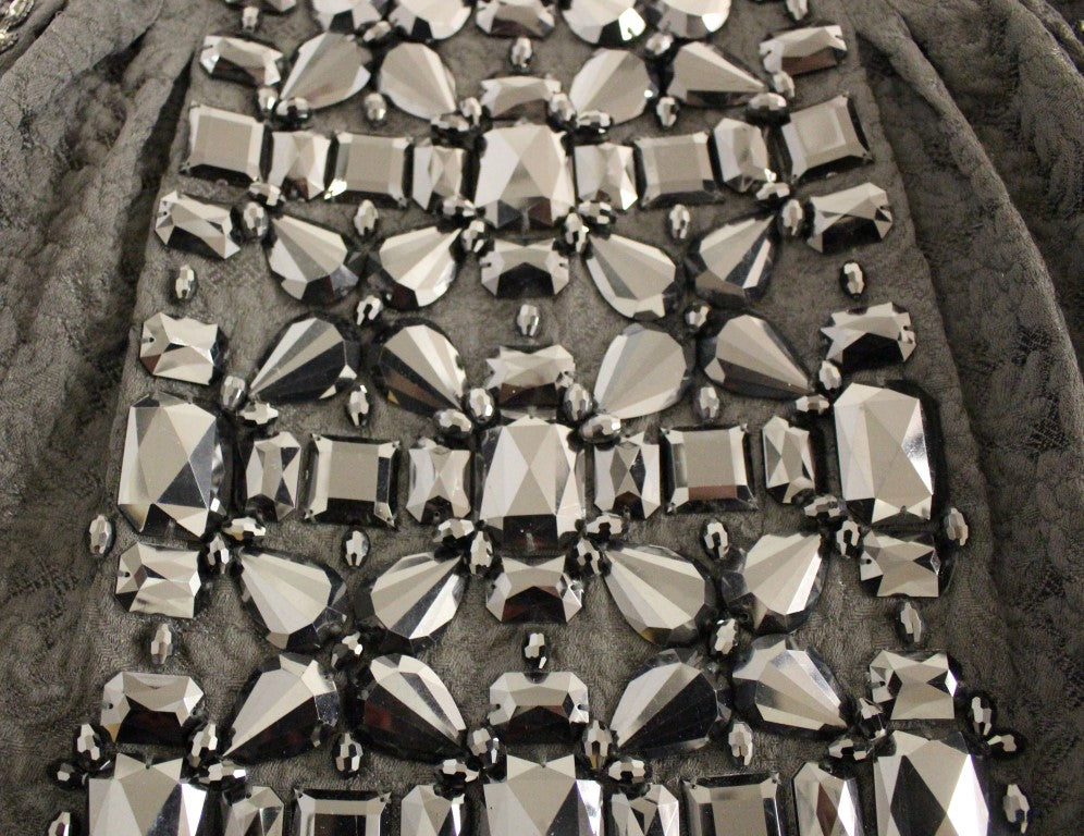 Dolce & Gabbana Black Crystal Handmade Above Knee Skirt Dolce & Gabbana