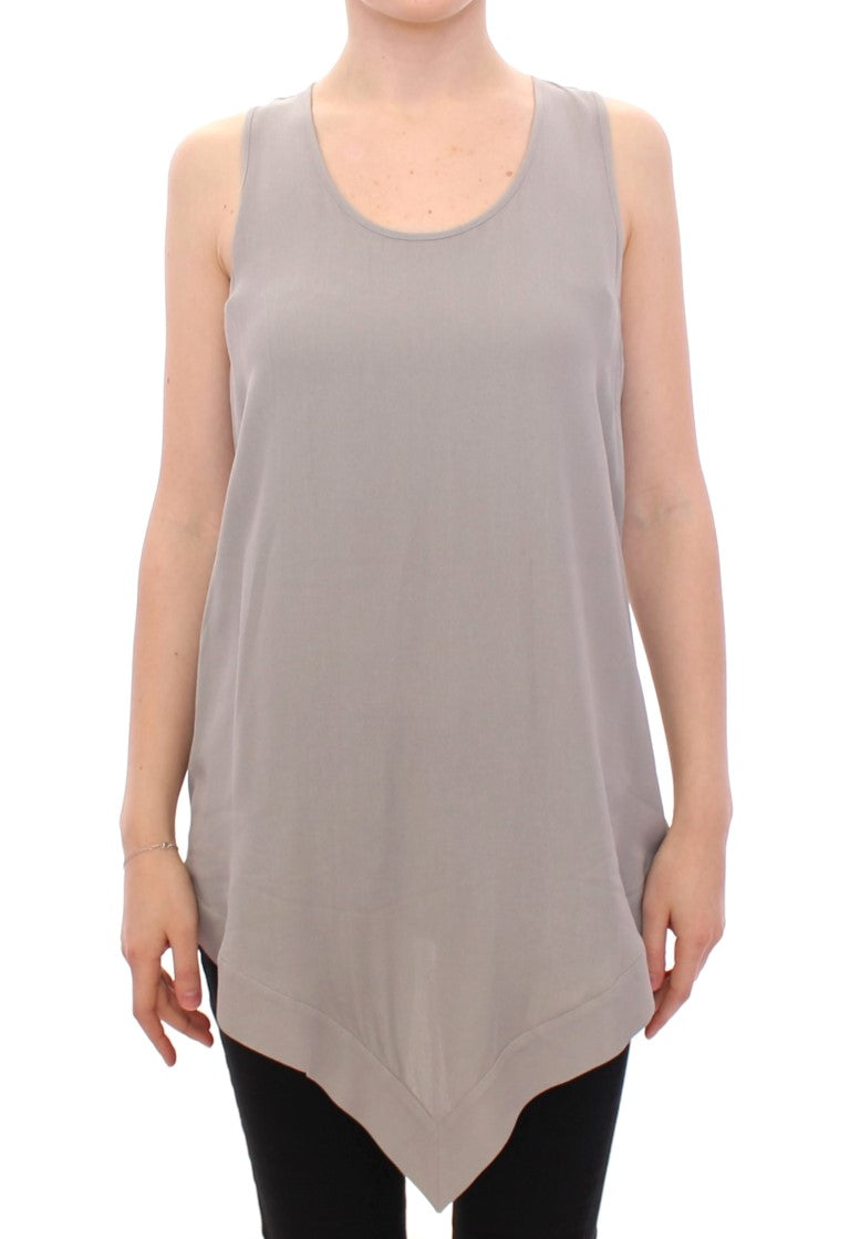 Comeforbreakfast Gray Viscose Tank Top Shirt Blouse Comeforbreakfast